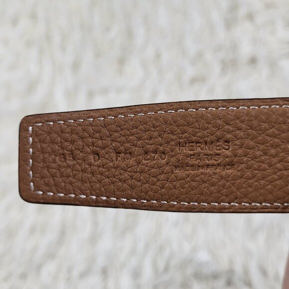 Hermès Reversible Black/Brown Constance H Belt #85 Brushed Gold Buckle - Picture 8 of 12